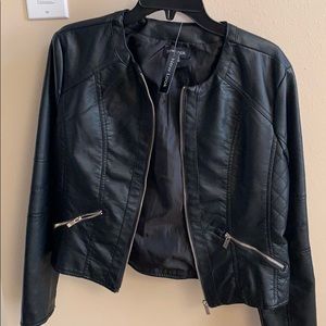 Black leather jacket